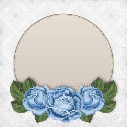 蓝色玫瑰装饰和花纹背景素材