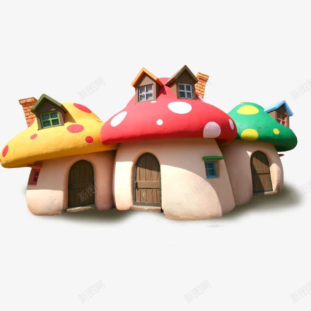 可爱的蘑菇房png免抠素材_新图网 https://ixintu.com 卡通蘑菇房 可爱的房子 红色蘑菇房 蘑菇房