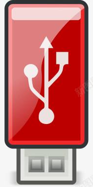 红色的USB图标图标