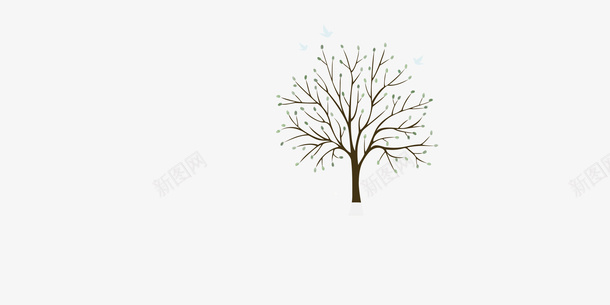 一棵树png免抠素材_新图网 https://ixintu.com 插画 树 绿叶
