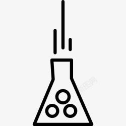 旧时实验器具化学实验与化学反应有气泡图标高清图片