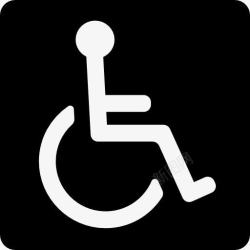 无能残疾人信号黑平方图标高清图片