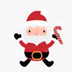 拐杖免费png卡通圣诞老人高清图片