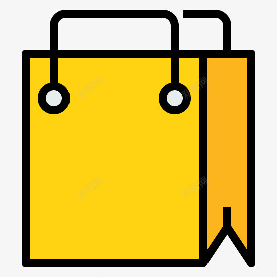 平面手提袋png免抠素材_新图网 https://ixintu.com 几何图形 卡通 平面图形 手提袋 手绘 袋子 黄色