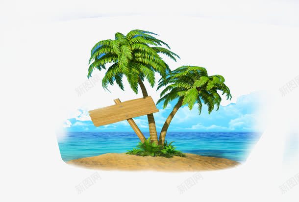 创意摄影合成海边椰子树png免抠素材_新图网 https://ixintu.com 创意 合成 摄影 椰子树 海边