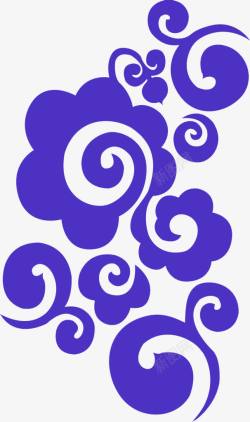 中国风背景板紫色蓝色中国风花边装饰图案高清图片