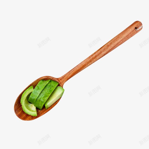 一把木勺子png免抠素材_新图网 https://ixintu.com 单只 木勺子 绿色食物