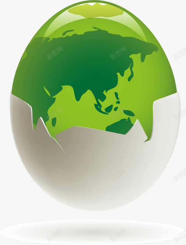 鸡蛋地球片矢量图ai免抠素材_新图网 https://ixintu.com 地球素材 鸡蛋地球素材 矢量图