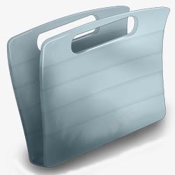 手提文件夹蓝色手提式文件夹图标透明高清图片