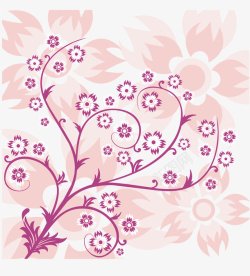 粉色花卉背景矢量图素材