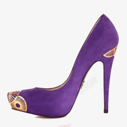 lorenzi奇安马可罗伦兹紫色高跟鞋高清图片