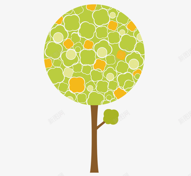 花形树木图标psd_新图网 https://ixintu.com 卡通树 卡通植物 卡通绿色图标 绿色图案 黄色