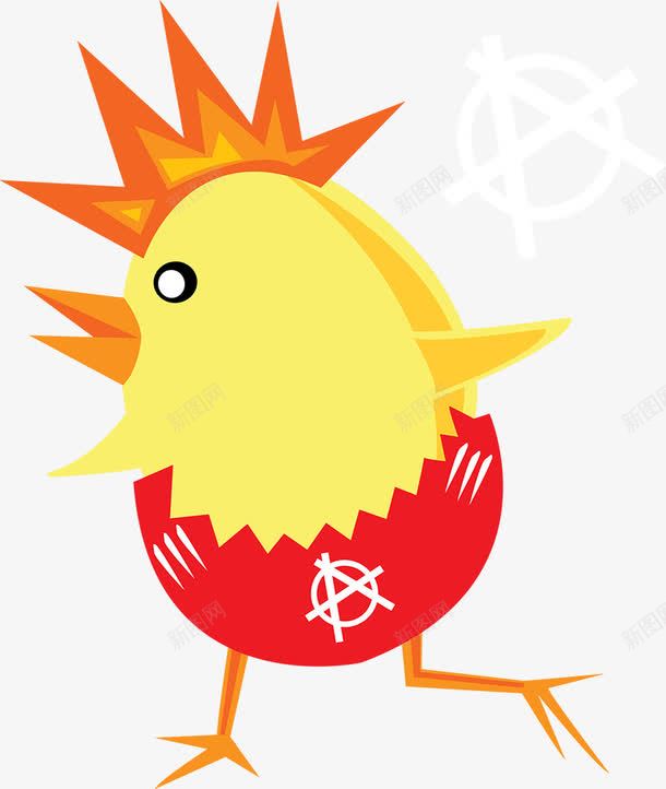 黄色的小鸡png免抠素材_新图网 https://ixintu.com 卡通小鸡 矢量图片 红色的鸡冠 黄色的鸡身