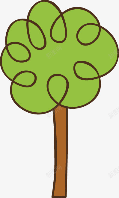 简单卡通手绘树png免抠素材_新图网 https://ixintu.com 卡通 树 简单 绿色