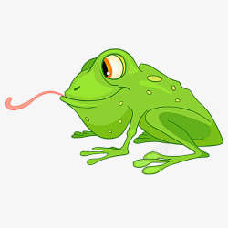吐舌头的绿色青蛙素材