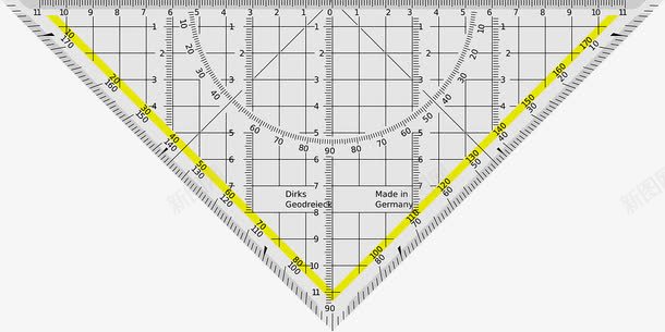 多功能三角形png免抠素材_新图网 https://ixintu.com 刻度 尺子 量角器