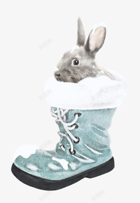 一只灰兔png免抠素材_新图网 https://ixintu.com 可爱 手绘 素材 鞋子