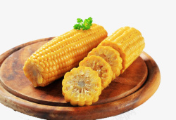 木盘子上的两个青团木盘子上的玉米高清图片