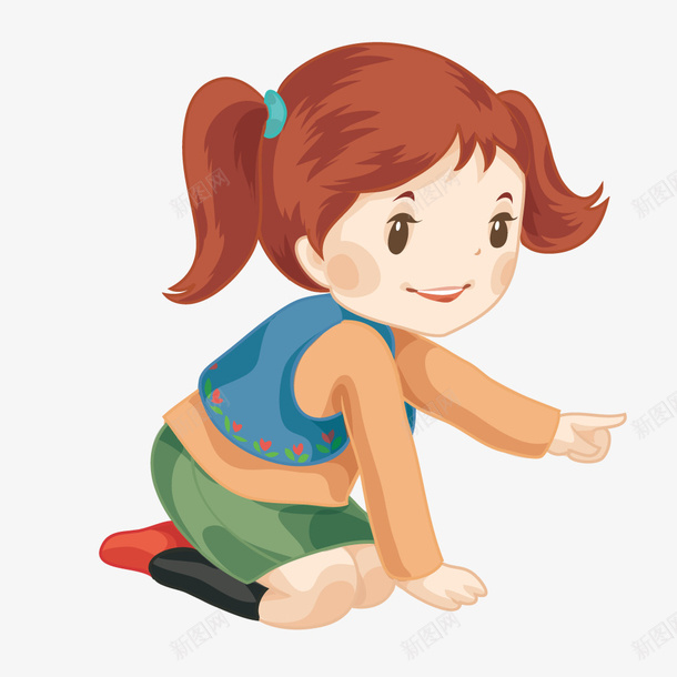 在地上玩耍的女孩矢量图ai免抠素材_新图网 https://ixintu.com 卡通 女孩 插画 玩耍 矢量人物 矢量图