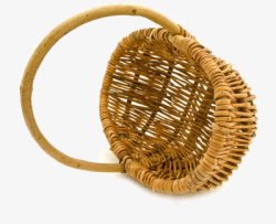 手工编织的竹篮跨篮素材