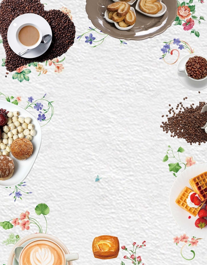 下午茶时光咖啡厅宣传海报背景psdpsd设计背景_新图网 https://ixintu.com 下午茶 促销 咖啡 咖啡厅 甜品促销 甜品店 甜点 面包