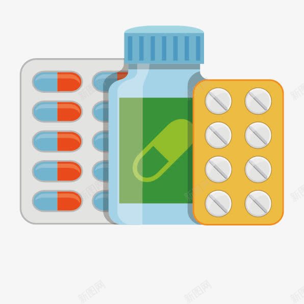 药品矢量图ai免抠素材_新图网 https://ixintu.com 喝药 治疗 瓶装药 药片 矢量图