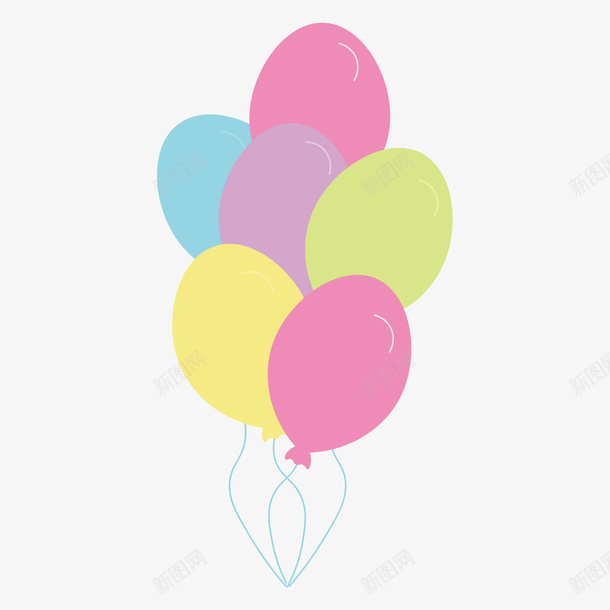 卡通小清新氢气球矢量图ai免抠素材_新图网 https://ixintu.com 儿童玩耍 儿童节 卡通 小清新 广告设计 气球 氢气球 粉色 透明 矢量图