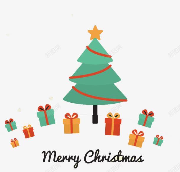 卡通圣诞树与礼盒背景png免抠素材_新图网 https://ixintu.com 免费png图片 免费矢量素材 圣诞图片 圣诞树 圣诞矢量素材 圣诞素材 圣诞节免费图片 星星 礼物 绿色