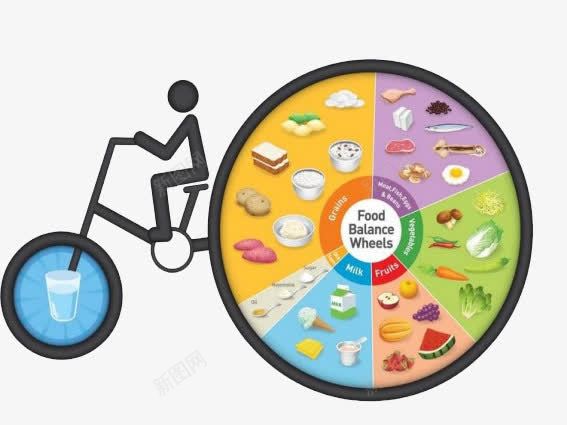 膳食营养单车环png免抠素材_新图网 https://ixintu.com 均匀 搭配 自行车 食物