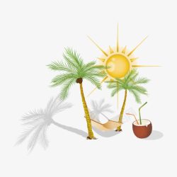 椰子树和太阳素材