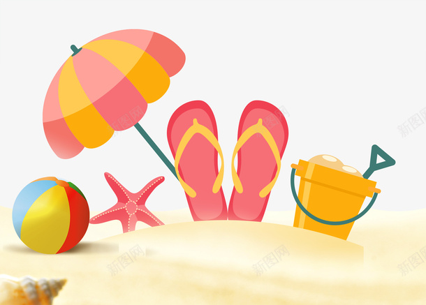 沙滩鞋夏季促销海报psd免抠素材_新图网 https://ixintu.com 卡通 夏季促销 大暑 拖鞋 沙滩 沙滩鞋 海边 清新