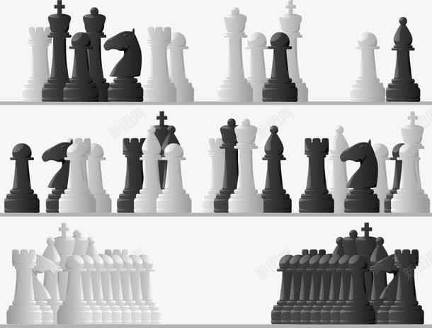国际象棋黑白棋子png免抠素材_新图网 https://ixintu.com 卡通棋子 国际象棋 棋子 矢量棋子 西洋棋 象棋 黑白棋子
