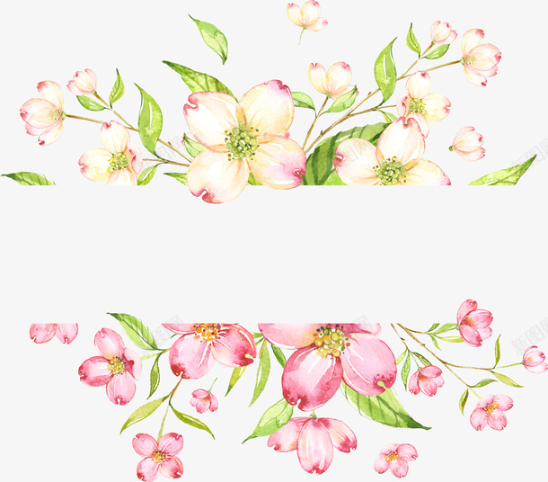 卡通粉色的花朵绿叶png免抠素材_新图网 https://ixintu.com 创意 动漫动画 卡通手绘 水彩花卉 粉色的花朵 绿叶