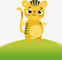 贴画小动物可爱的动物园小老虎矢量图高清图片