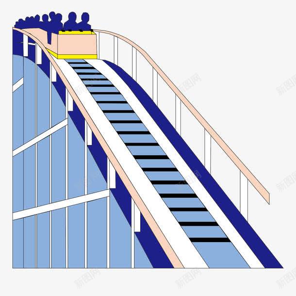 卡通过山车png免抠素材_新图网 https://ixintu.com 刺激游戏 游乐园 游乐项目 过山车