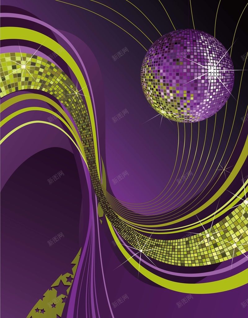 紫色曲线上的圆球背景矢量图ai设计背景_新图网 https://ixintu.com AI 圆球 曲线 欢喜 海报 矢量素材 紫色 纹理 线条 背景 高清背景设计图 矢量图
