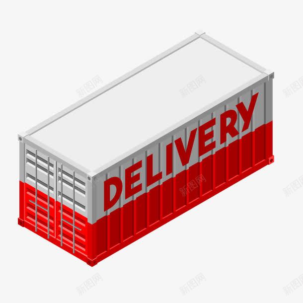 红白相间货物集装箱png免抠素材_新图网 https://ixintu.com 相间 红白 货物 集装箱