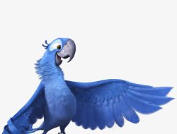 蓝色炫彩鹦鹉学舌素材
