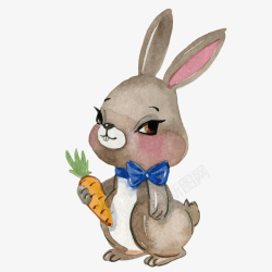胡萝卜兔子矢量图素材