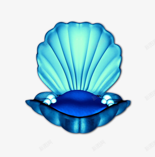 蓝色珍珠蚌png免抠素材_新图网 https://ixintu.com 唯美 珍珠 蓝色 蚌 蛤蚌