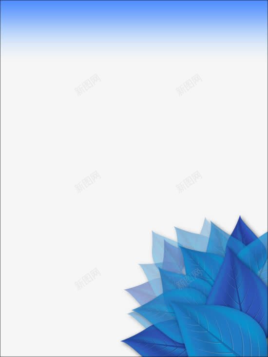 蓝色树叶边框海报png免抠素材_新图网 https://ixintu.com 海报 蓝色树叶 边框