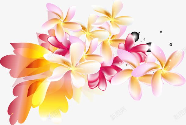 粉色鸡蛋花装饰图案png免抠素材_新图网 https://ixintu.com 创意 卡通 唯美 梦幻 浪漫花卉 花朵 鲜花