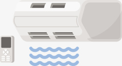 空调遥控器一个白色空调与遥控器矢量图高清图片