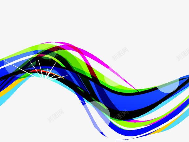 彩色光条png免抠素材_新图网 https://ixintu.com 光条 发光线条 彩色 蓝色