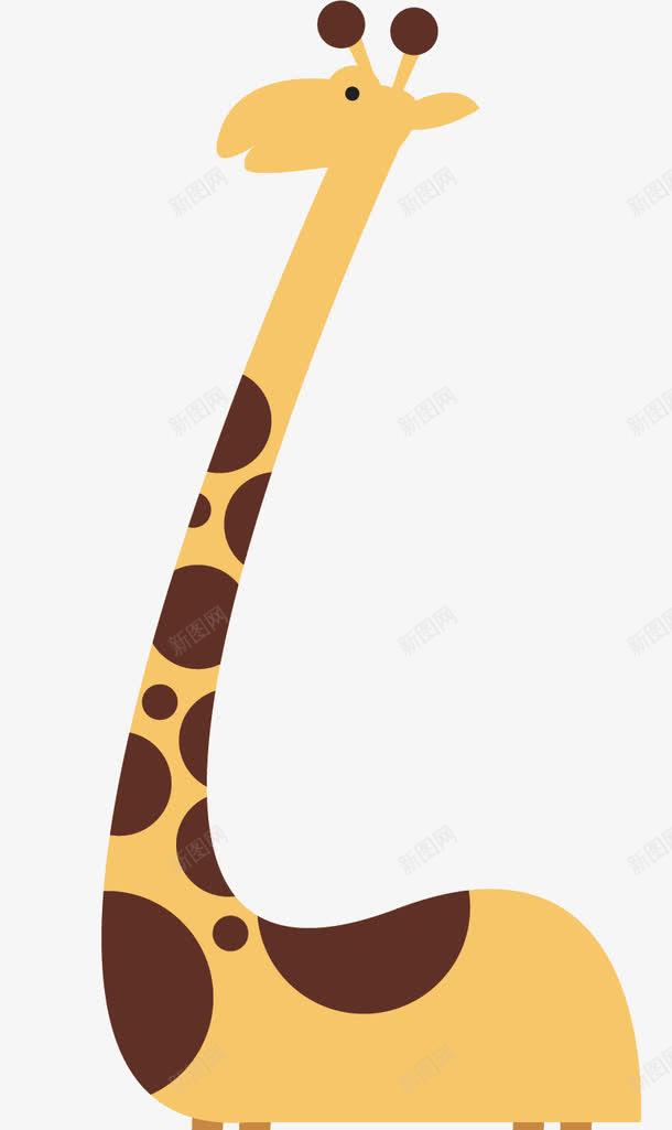 长颈鹿png免抠素材_新图网 https://ixintu.com 动物 卡通 手绘 斑点 水彩 长脖子 长颈鹿