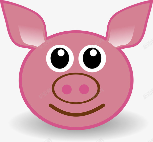 粉色猪头png免抠素材_新图网 https://ixintu.com 可爱 手绘图 插图 猪头 简笔图 粉色猪头 红色猪头