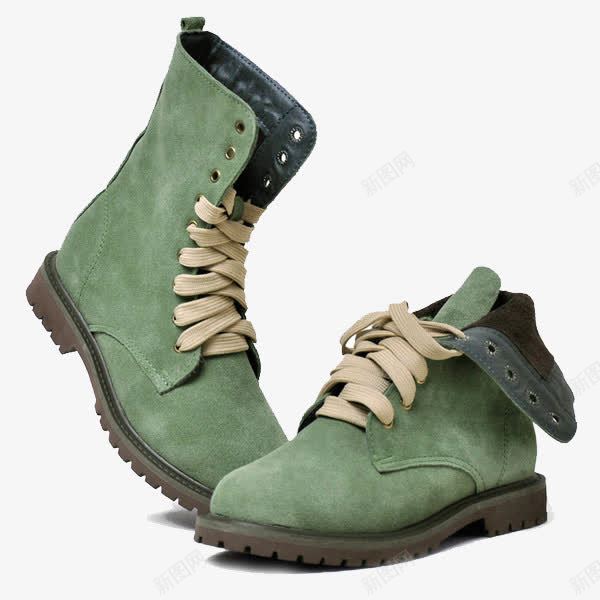 绿色的英伦风鞋子png免抠素材_新图网 https://ixintu.com 产品实物 绿色 英伦风 高帮鞋