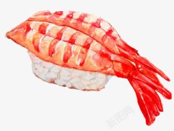 手绘鲜虾鲜虾寿司高清图片