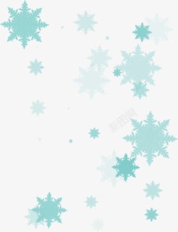 湖蓝色雪花素材