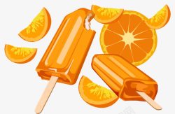 橙子冰棒甜橙冰棒高清图片